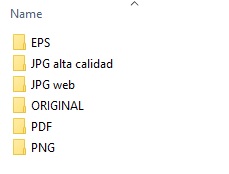 Organizacion de carpetas en entrega de logotipo